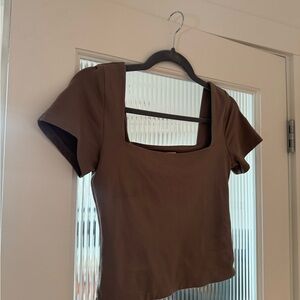 Aritzia contour light Brown Square Neck Women's Top babaton